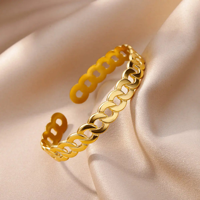 Bracelete Elos Banhado a Ouro 18k