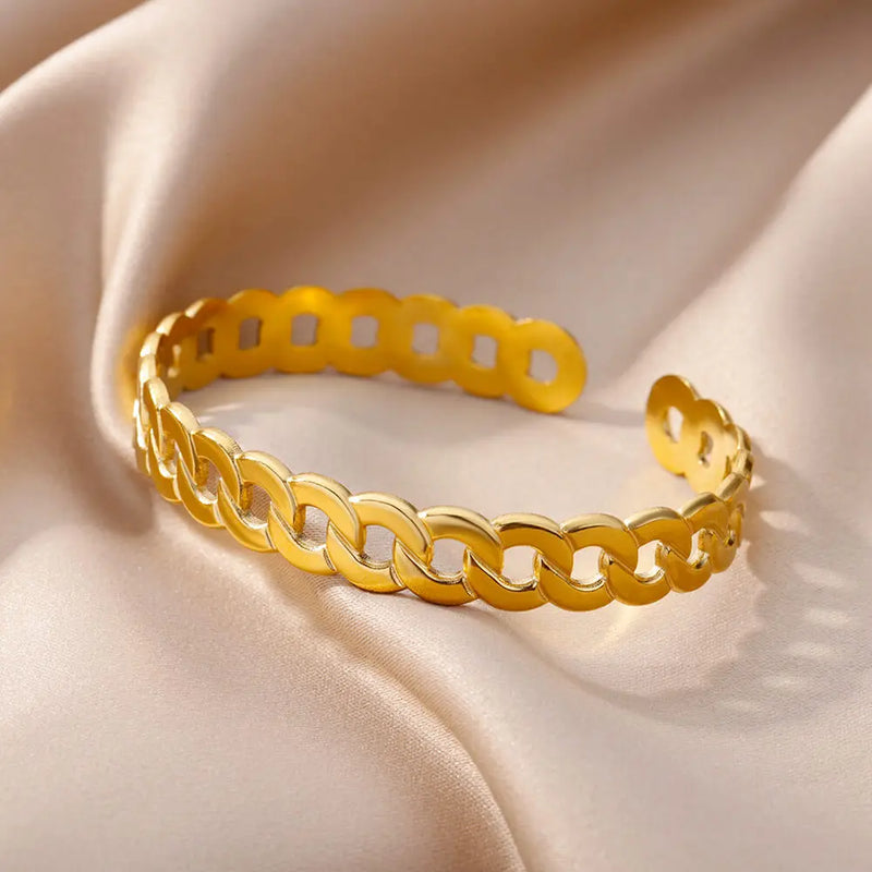 Bracelete Elos Banhado a Ouro 18k