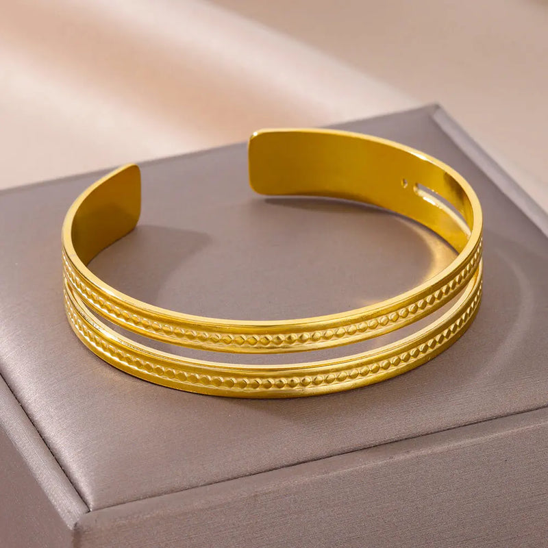 Bracelete Duplo Banhado a Ouro 18k