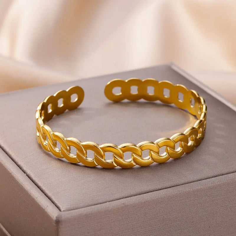 Bracelete Elos Banhado a Ouro 18k