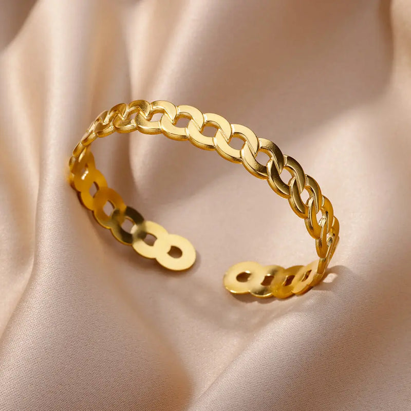 Bracelete Elos Banhado a Ouro 18k