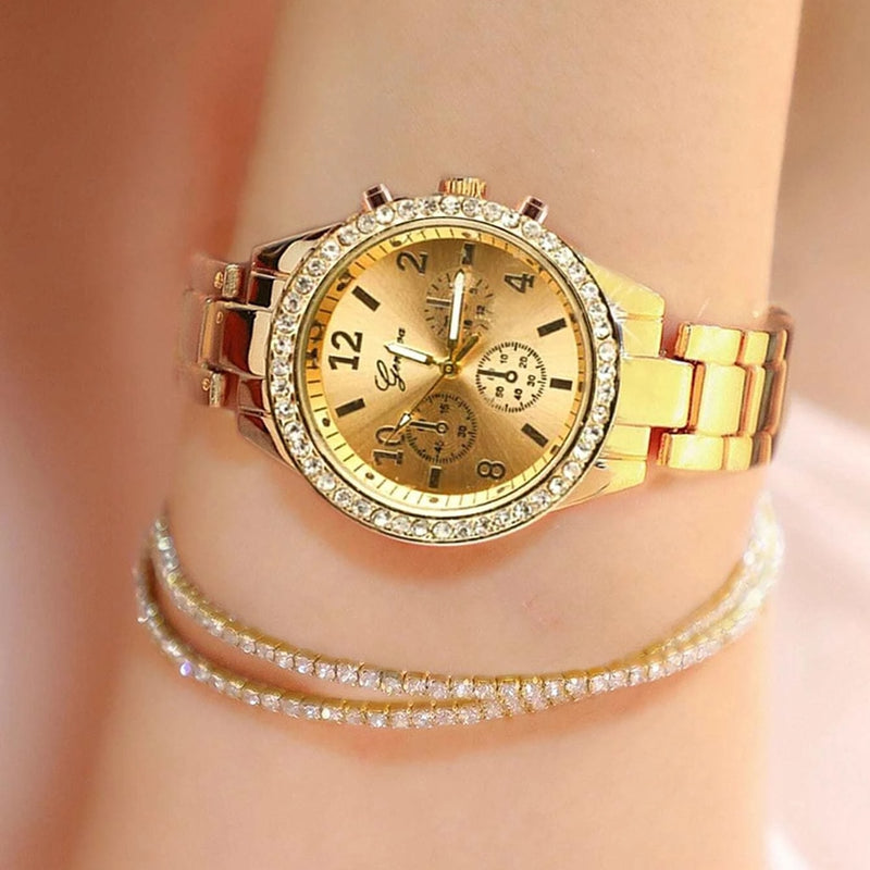 Glamood watch - relógio cravejado + 2 pulseiras